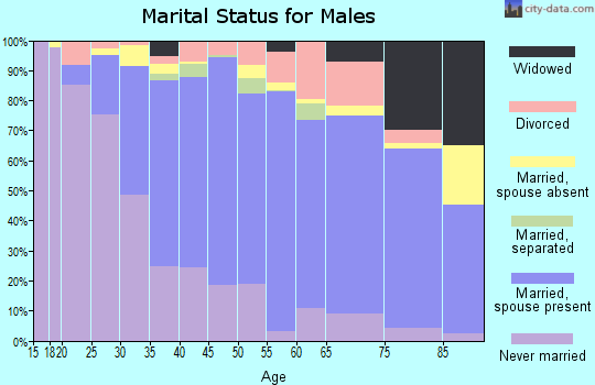 Zip code 94545 marital status for males