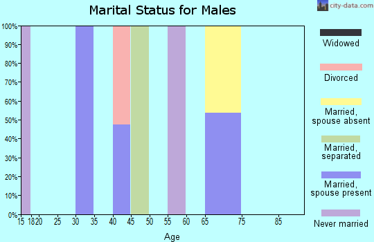 Zip code 94569 marital status for males