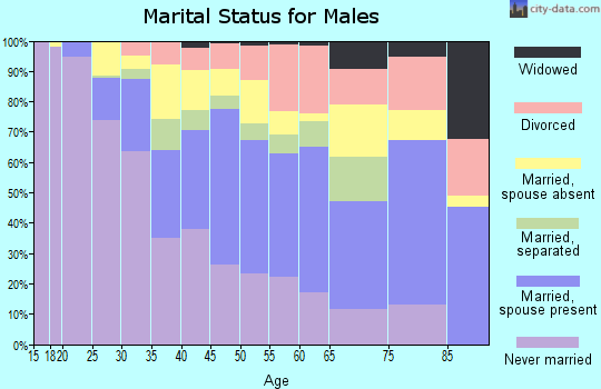 Zip code 94601 marital status for males