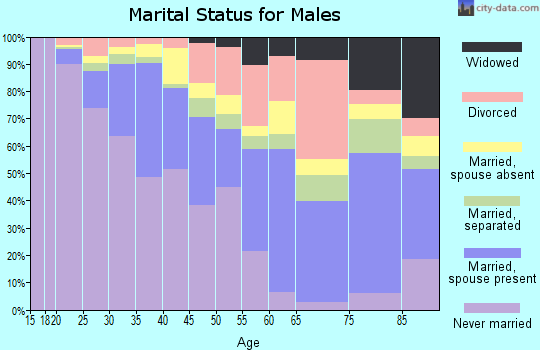 Zip code 94607 marital status for males