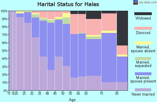 Zip code 94610 marital status for males