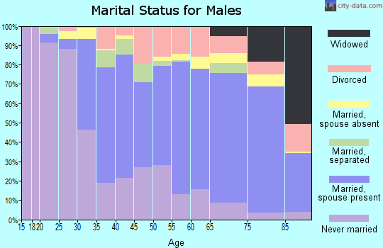 Zip code 94619 marital status for males