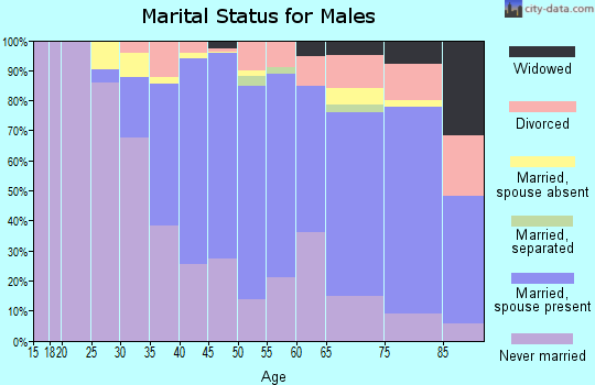 Zip code 94705 marital status for males
