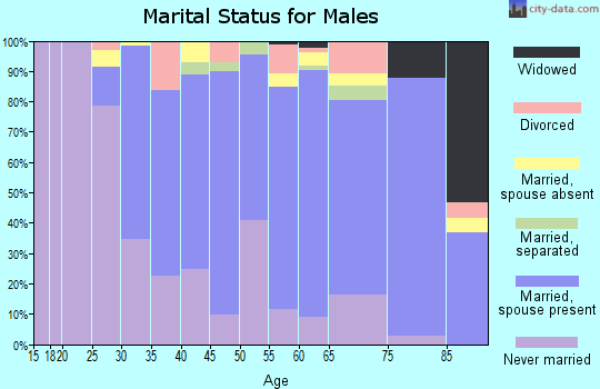Zip code 94708 marital status for males