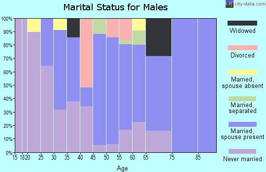 Zip code 95004 marital status for males