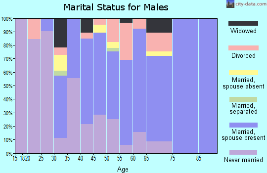 Zip code 95005 marital status for males