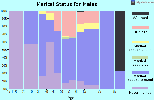 Zip code 95006 marital status for males