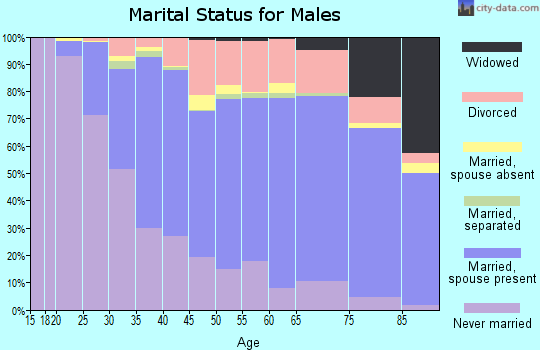 Zip code 95008 marital status for males