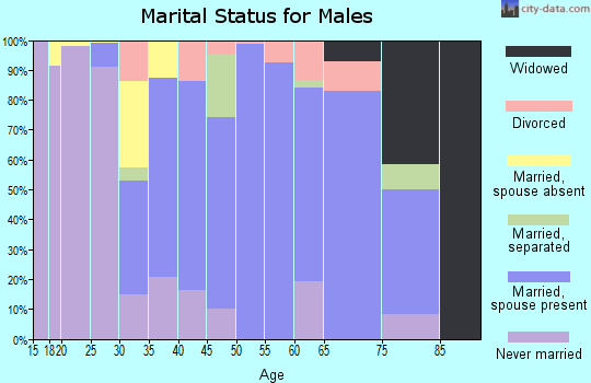 Zip code 95019 marital status for males