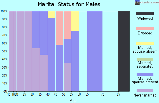 Zip code 95064 marital status for males