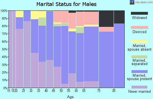 Zip code 95065 marital status for males