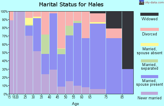 Zip code 95073 marital status for males