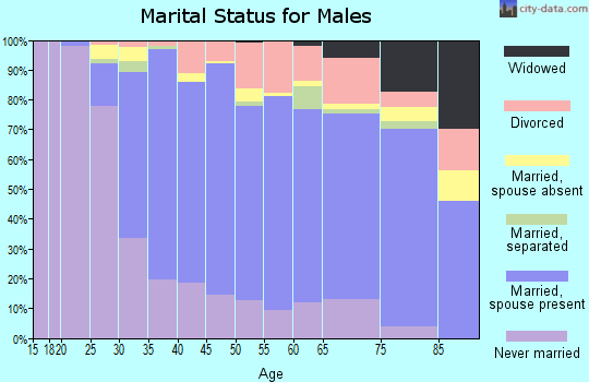 Zip code 95118 marital status for males