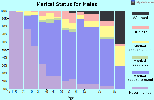 Zip code 95121 marital status for males
