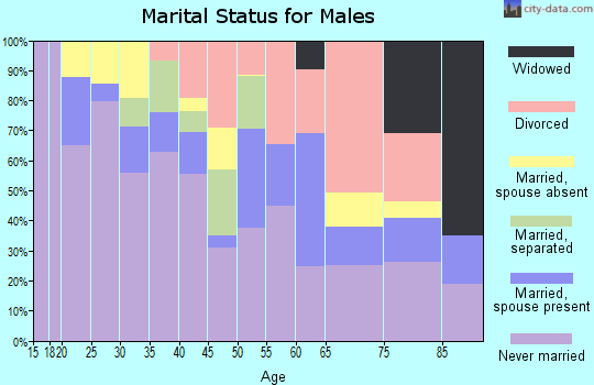 Zip code 95202 marital status for males