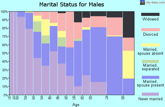Zip code 95203 marital status for males