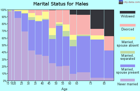 Zip code 95205 marital status for males