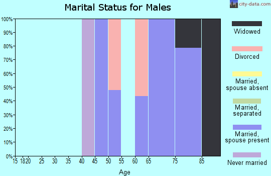 Zip code 95225 marital status for males