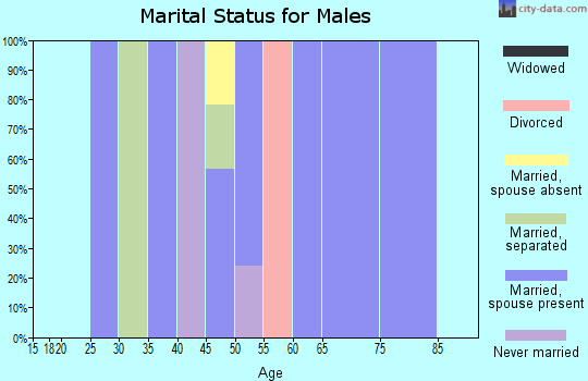 Zip code 95230 marital status for males