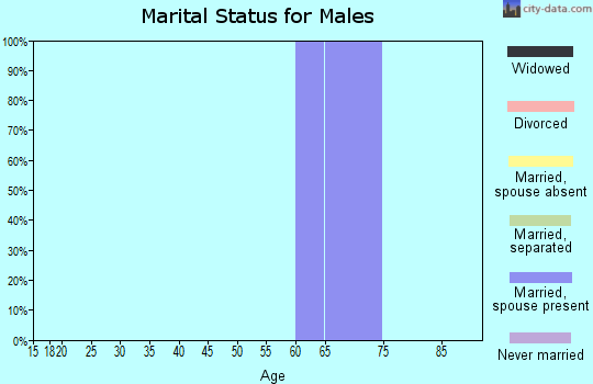 Zip code 95250 marital status for males