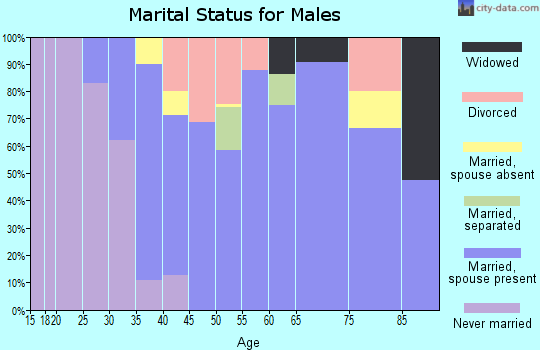 Zip code 95258 marital status for males