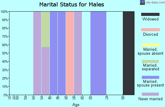 Zip code 95345 marital status for males