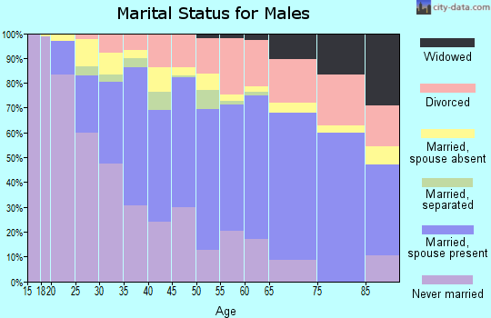 Zip code 95351 marital status for males