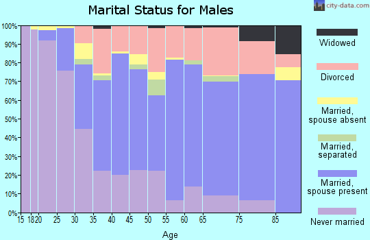 Zip code 95401 marital status for males