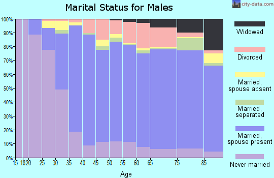 Zip code 95409 marital status for males