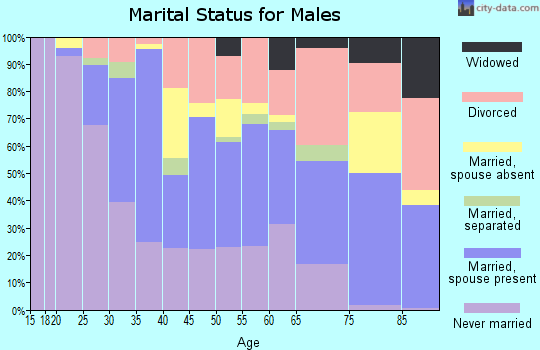 Zip code 95422 marital status for males