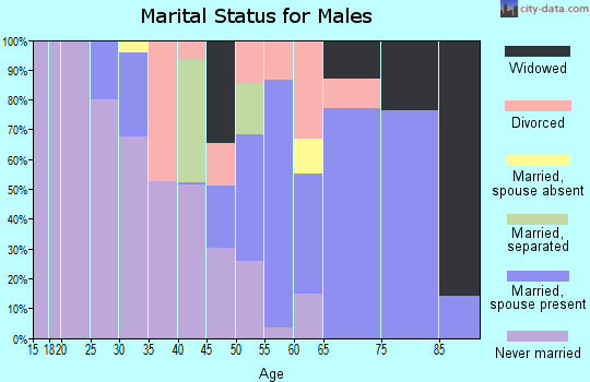Zip code 95423 marital status for males