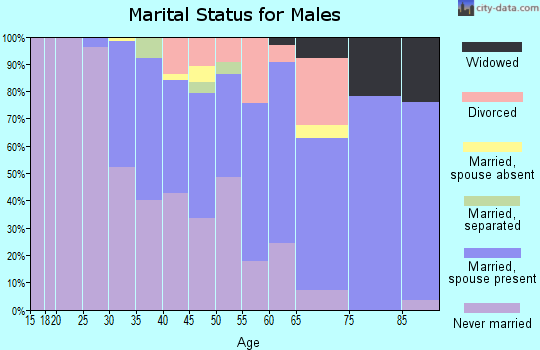 Zip code 95436 marital status for males