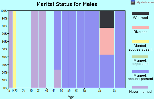 Zip code 95439 marital status for males