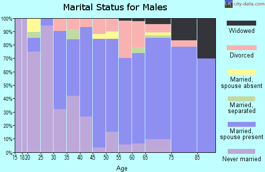 Zip code 95451 marital status for males