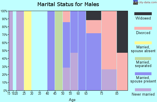 Zip code 95452 marital status for males