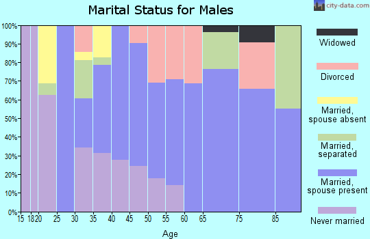 Zip code 95457 marital status for males