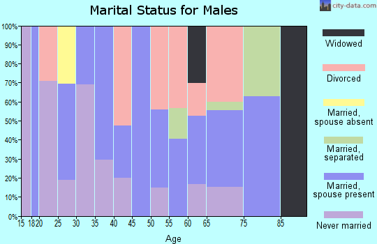 Zip code 95458 marital status for males