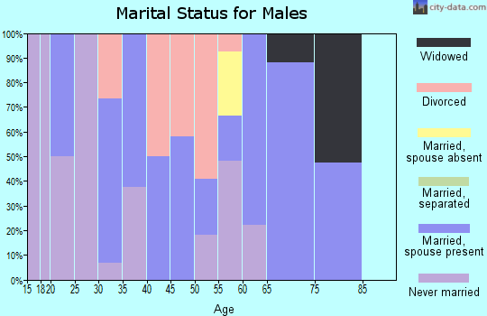 Zip code 95459 marital status for males