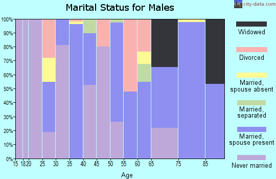 Zip code 95464 marital status for males