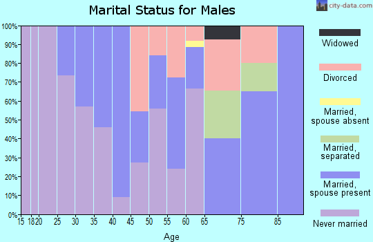 Zip code 95468 marital status for males