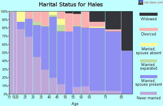 Zip code 95540 marital status for males