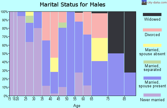 Zip code 95551 marital status for males