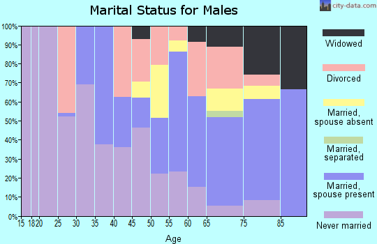 Zip code 95570 marital status for males