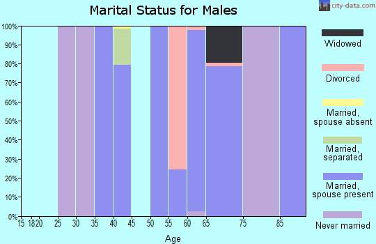 Zip code 95589 marital status for males