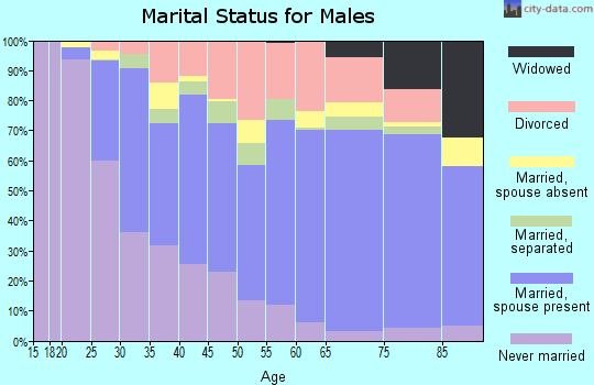 Zip code 95610 marital status for males