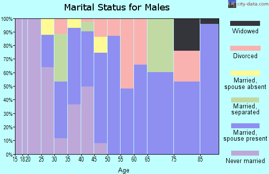 Zip code 95619 marital status for males