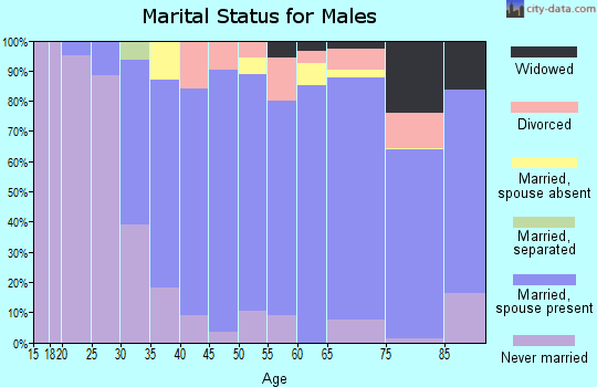 Zip code 95650 marital status for males