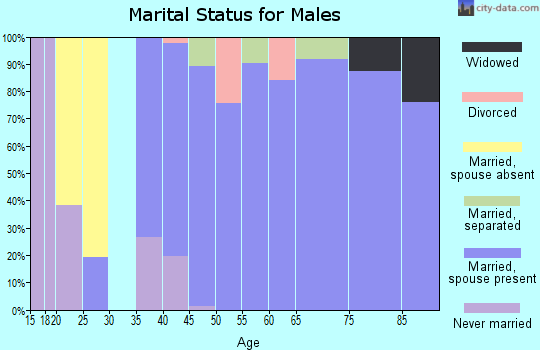 Zip code 95663 marital status for males