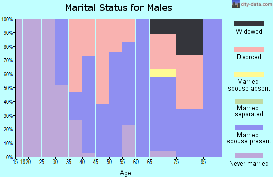 Zip code 95665 marital status for males