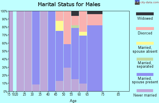 Zip code 95701 marital status for males